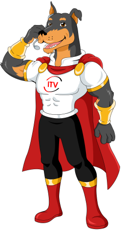 Superhero character MAXX, the ITVantix mascot